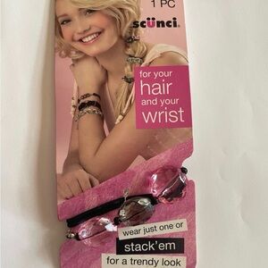 Scunci Pink and Black Beaded Hair Accessories